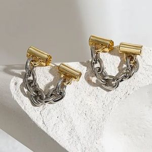 - 18kt over stainless steel chain link earrings 2”